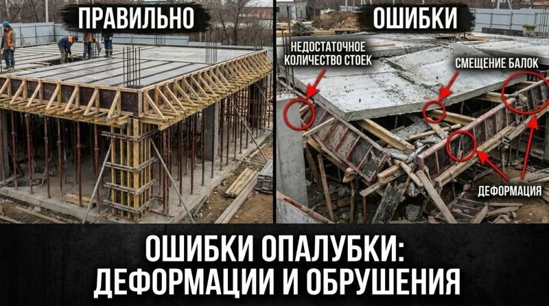 Ошибки при сборке опалубки перекрытия, которые приводят к деформациям и обрушениям - статьи ООО «Баумак»
